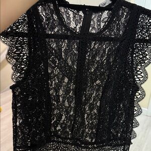Zara Black Lace Blouse
